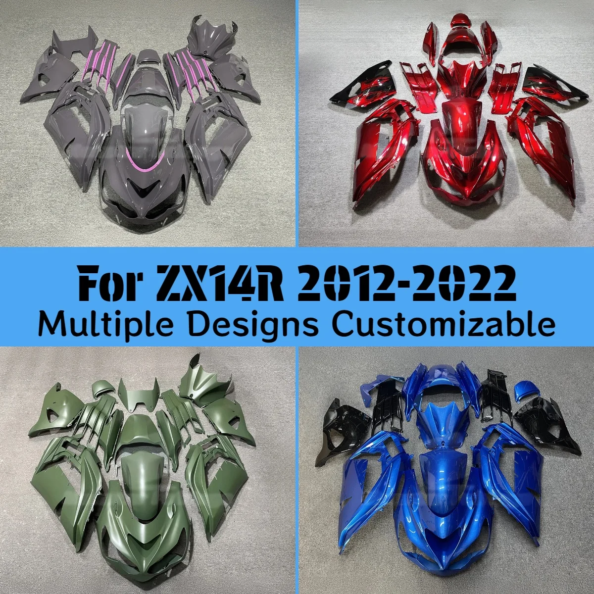 

ZX 14R 2012-2022 обтекатели из АБС-пластика для Kawasaki ZX14R 12-22 мотоцикла индивидуальный инъекционный комплект высококачественных обтекателей