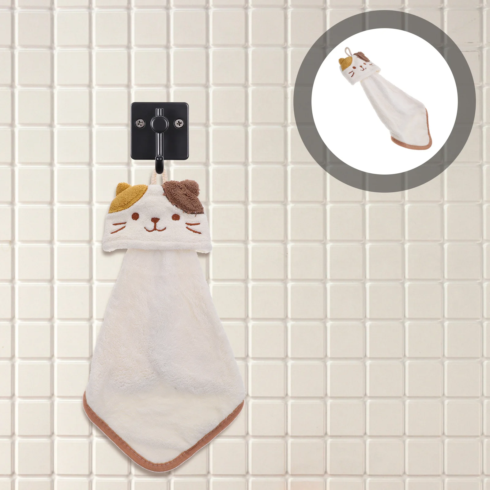 المرجان الصوف H المناشف الحمام المطبخ تجفيف البيج حلقة الجدار شنق امتصاص الماء الزجاج نظيفة المنزل الجاف #3