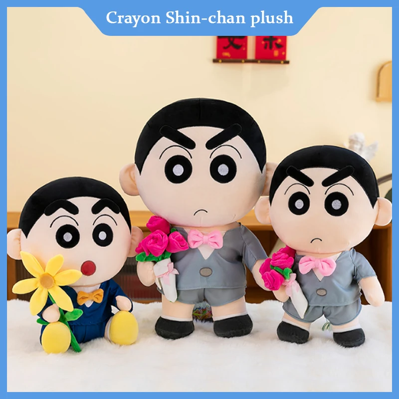 Crayon Shin-Chan Plush Toy Dolls Full Dress Shin-Chan Large Size Cute Dolls Room Ornaments Pillow Kid Christmas Customized Gifts