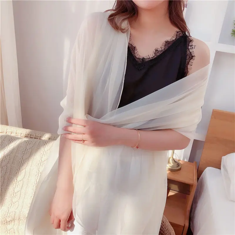 Ivory Black White Bridal Bolero Shrugs For Women Wedding Dress Cape 120*200CM Long Scarf Evening Party Dress Shawls And Wraps