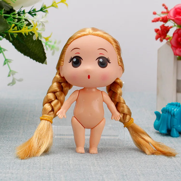 Mini poupée princesse fille mignonne 8cm, couleur chair, articulations mobiles, maison de jeu pour enfants, jouet habillé, décoration de gâteau d'anniversaire, 1/12