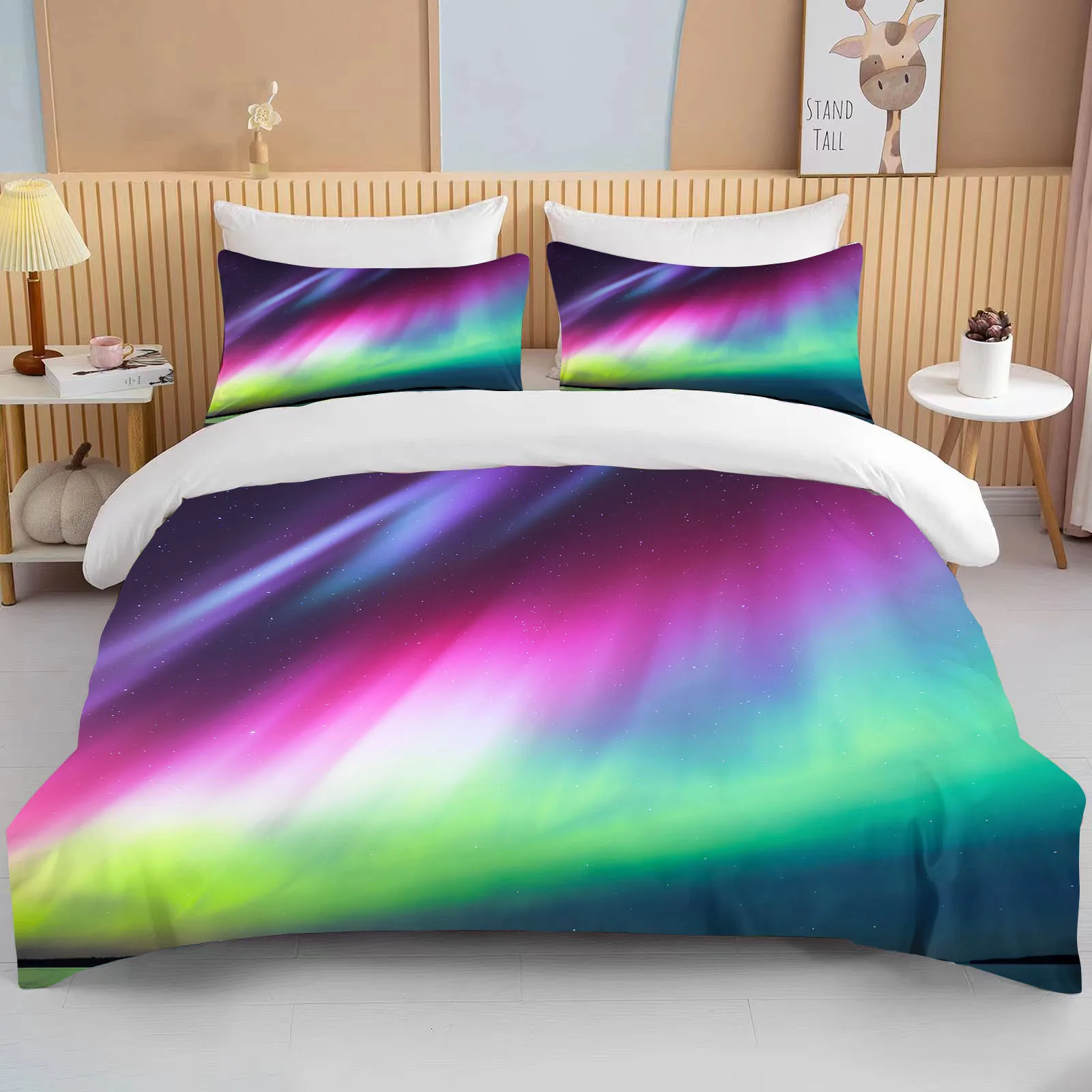 Imagem -06 - Aurora Boreal Bedding Conjunto For Adult Duvet Cover Bed Grupo Quilt Cover Fronha King Queen Size 10 Tamanhos