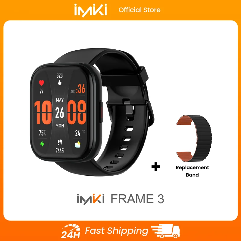IMIKI Frame 3 Smart Watch 1.82" HD Display Smart Watch Fitness and health monitoring BT Calling Waterproof Sports Smartwatch