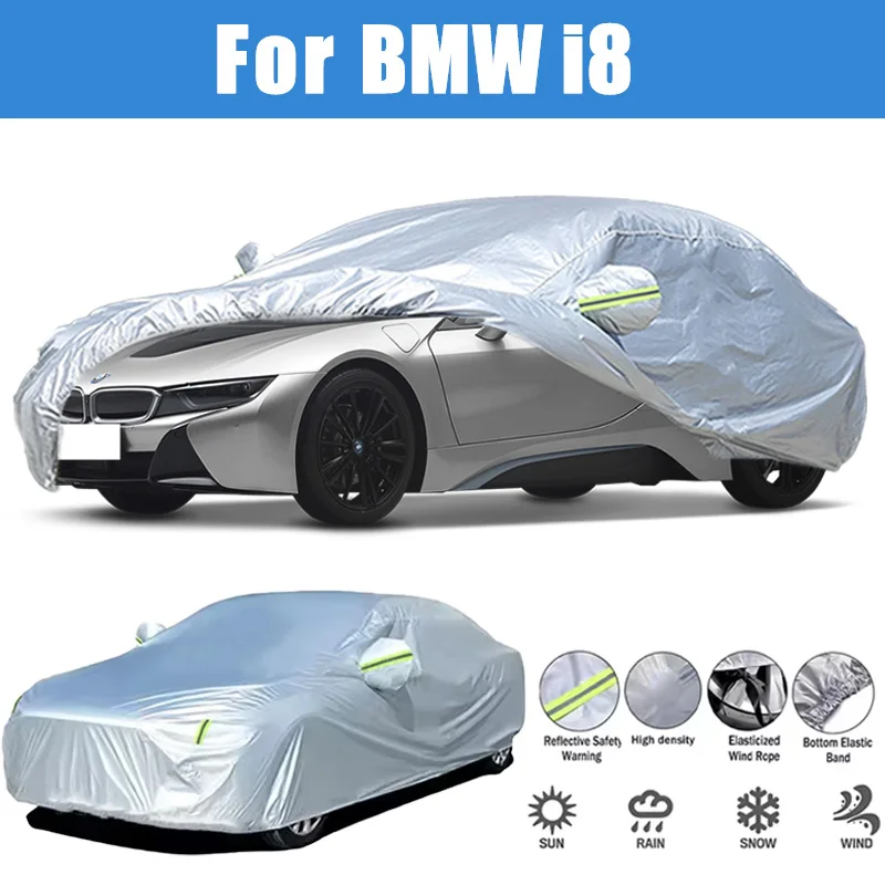 For BMW I8 Oxford Cloth Car Cover, Outdoor Waterproof UV Snow Protection, Dustproof Sunshade Exterior Accessories