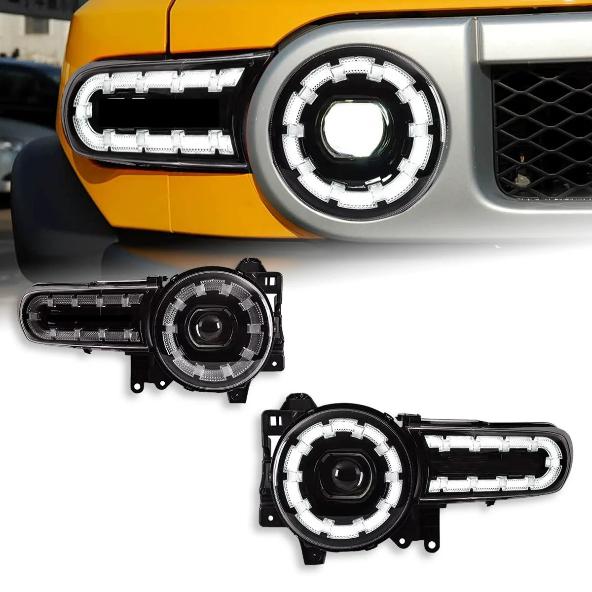 

Car LED Front lamp Headlight assembly For Toyota Land Cruiser FJ 2007-2020 modified Daytime Running light Dynamic Turn signal
