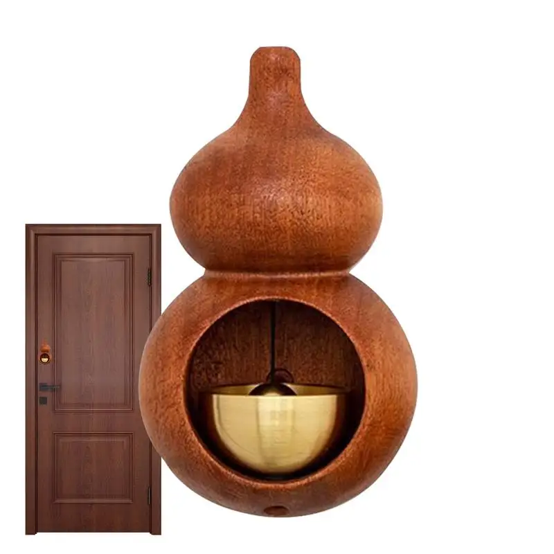 Wooden Magnetic Doorbell Wooden Magnetic Door Bell Chime Wooden Magnetic Doorbell Shopkeepers Bell Gourd Shape Wooden Bell