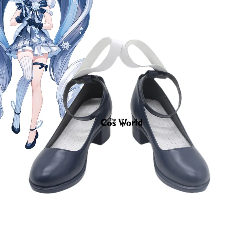 VOCALOID 2025 Snow Miku Anime Customize Cosplay High Heels Shoes