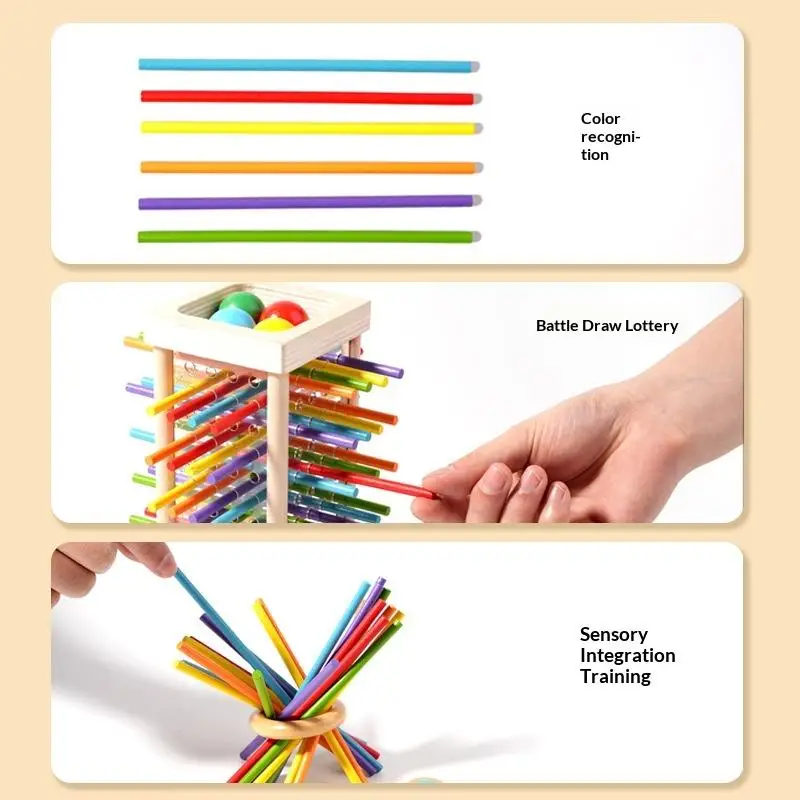 [JT] 1 Set Kleur Cognitief Leren Tellen Sticks Game Baby Montessori Zintuiglijke Fijne Motoriek Speelgoed Kinderen Balans houten Speelgoed