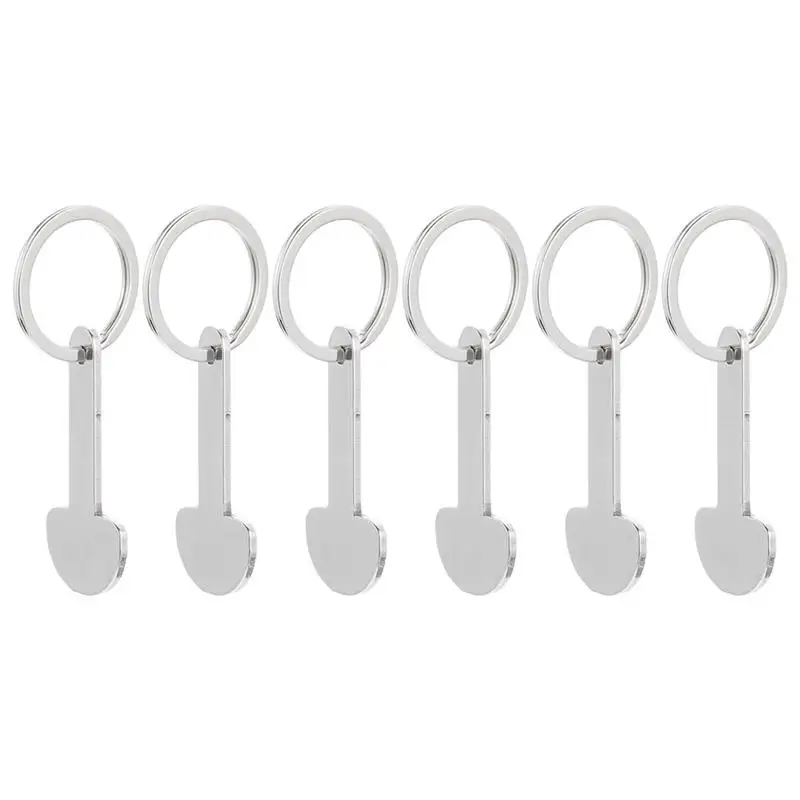 6pcs Portable Key Shopping Cart Trolley Tokens Trolley Tokens Key Ring Metal Small Tokens Keychain Shopping Cart Token Pendant