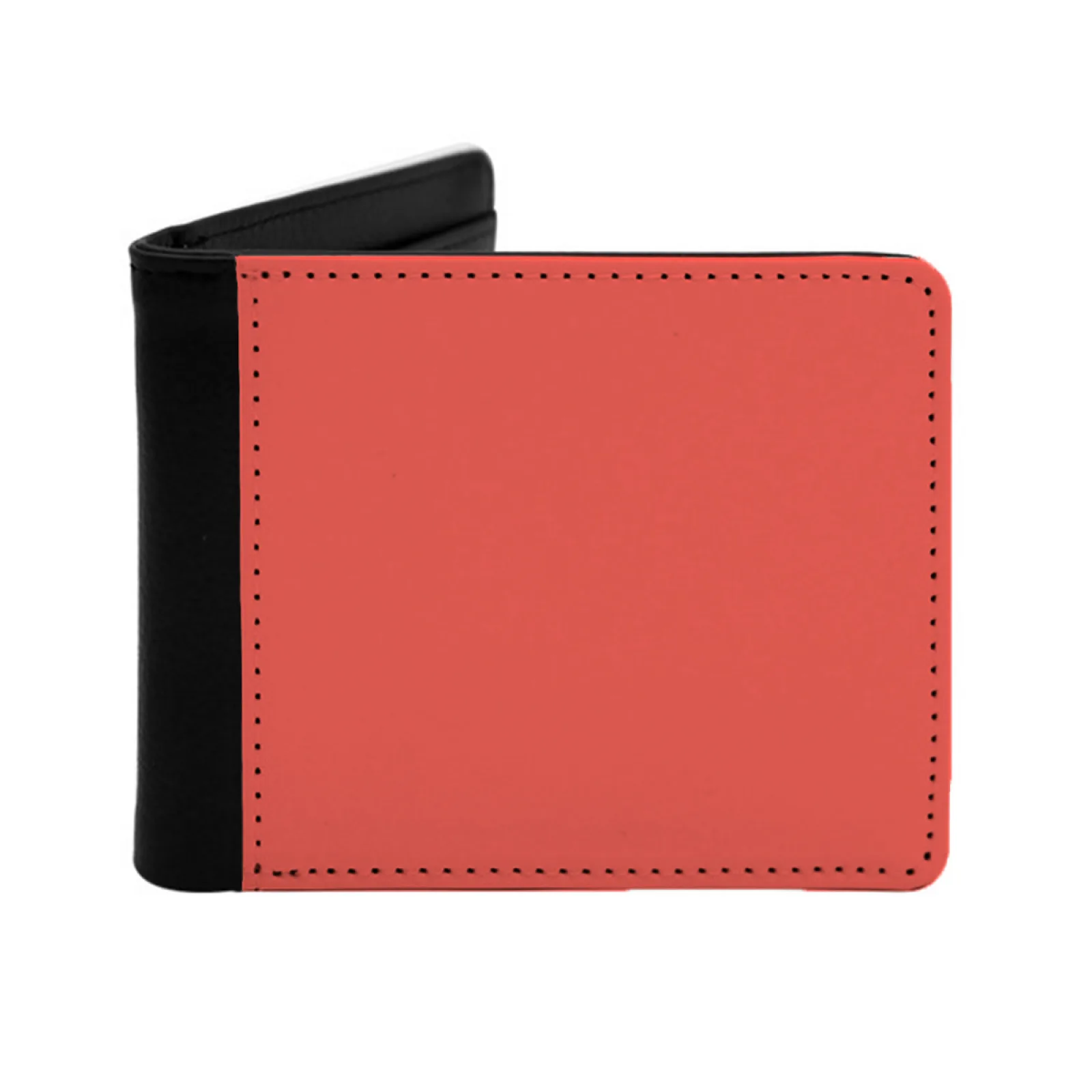 

Vibrant Coral Men's Wallet Pu Leather Wallet Multifunction Credit Card Purse Personalized Print Vintage Multifunction Money Bag