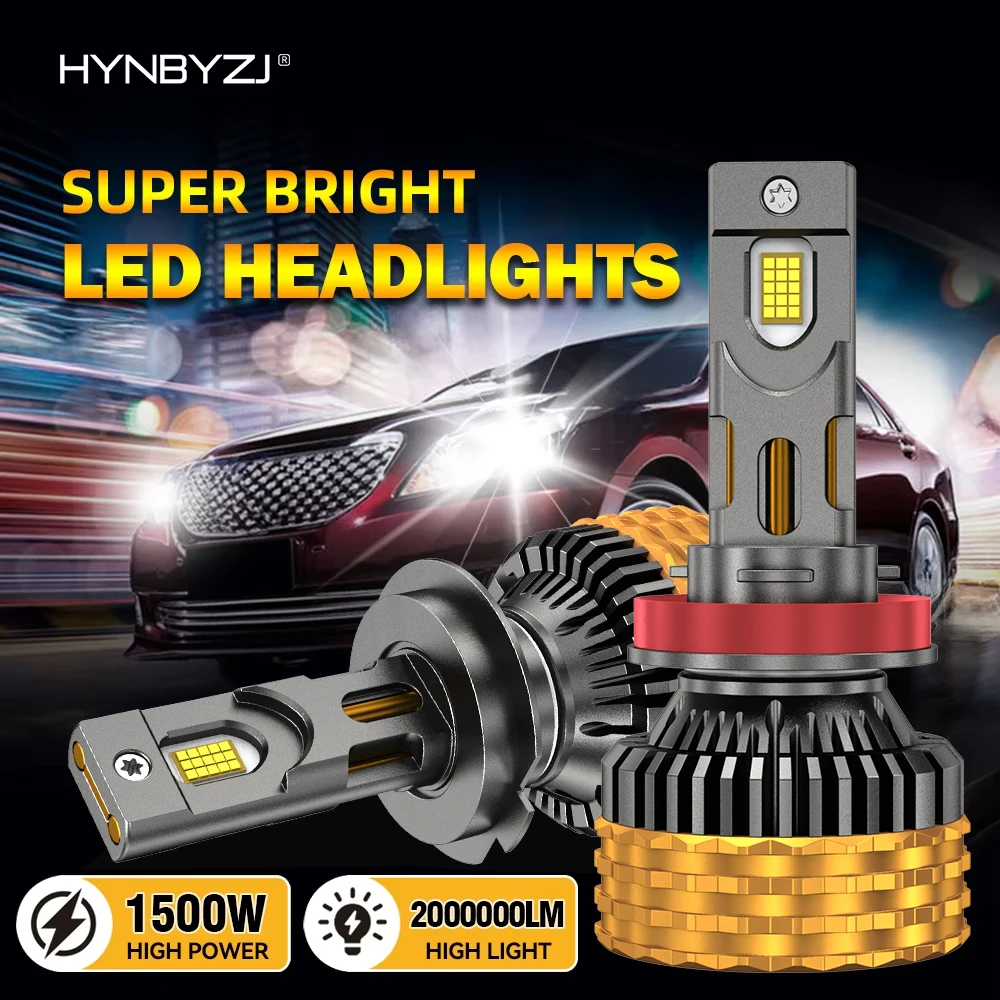 

HYNBYZJ H11 LED CANBUS 1500W H4 Светодиодные фары H17 H1 H3 9005 HB3 9006 HB4 9007 9008 9012 6000K Автомобильные фары высокой мощности