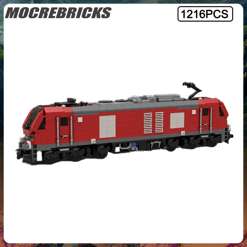 MOC Advanced Building Blocks City Train Series Heavy-duty Freight Locomotive Model DIY Bricks Kid Educational Toys Creative Gift