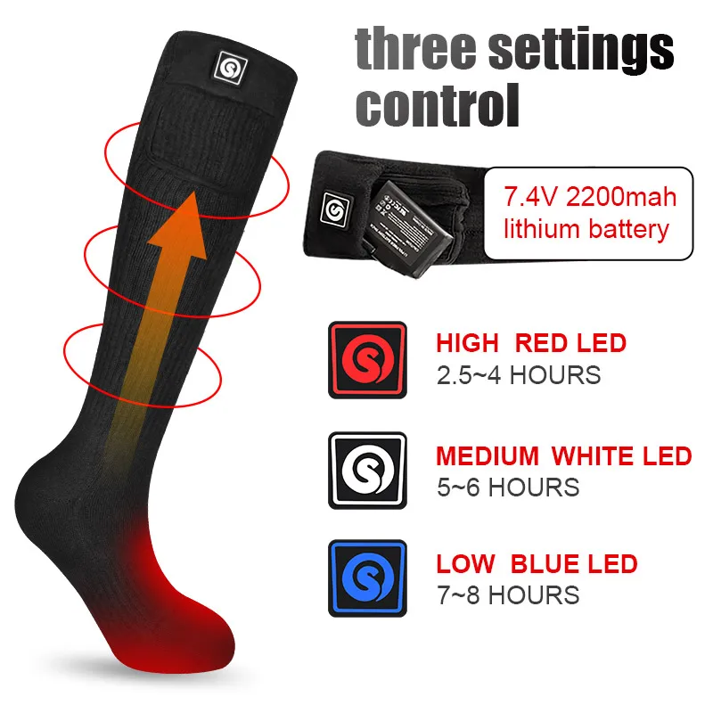 Savior Heat Battery Electric Heated Socks For Men Winter Warm Outdoor Sports Rechargeable Thermal Socks Foot Women For Cycling