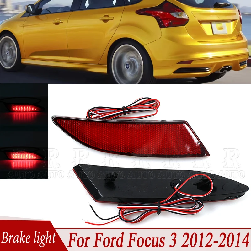 

For Ford Focus 3 2012 2013 2014 Sedan Hatchback Stop Lamp 1 Pair LED Rear Bumper Reflector Brake Light Warning Lamp Car Styling
