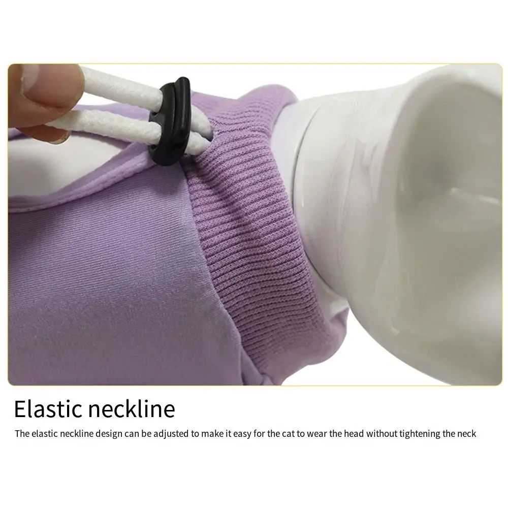 ชุดกันเลียแผลสำหรับแมว นุ่มสบาย ป้องกันการกัด ช่วยในการหย่านม ใช้แทนปลอกคอ ปรับขนาดได้ เสื้อกั๊กสำหรับสัตว์เลี้ยงขนาดเล็ก ใช้ในบ้าน