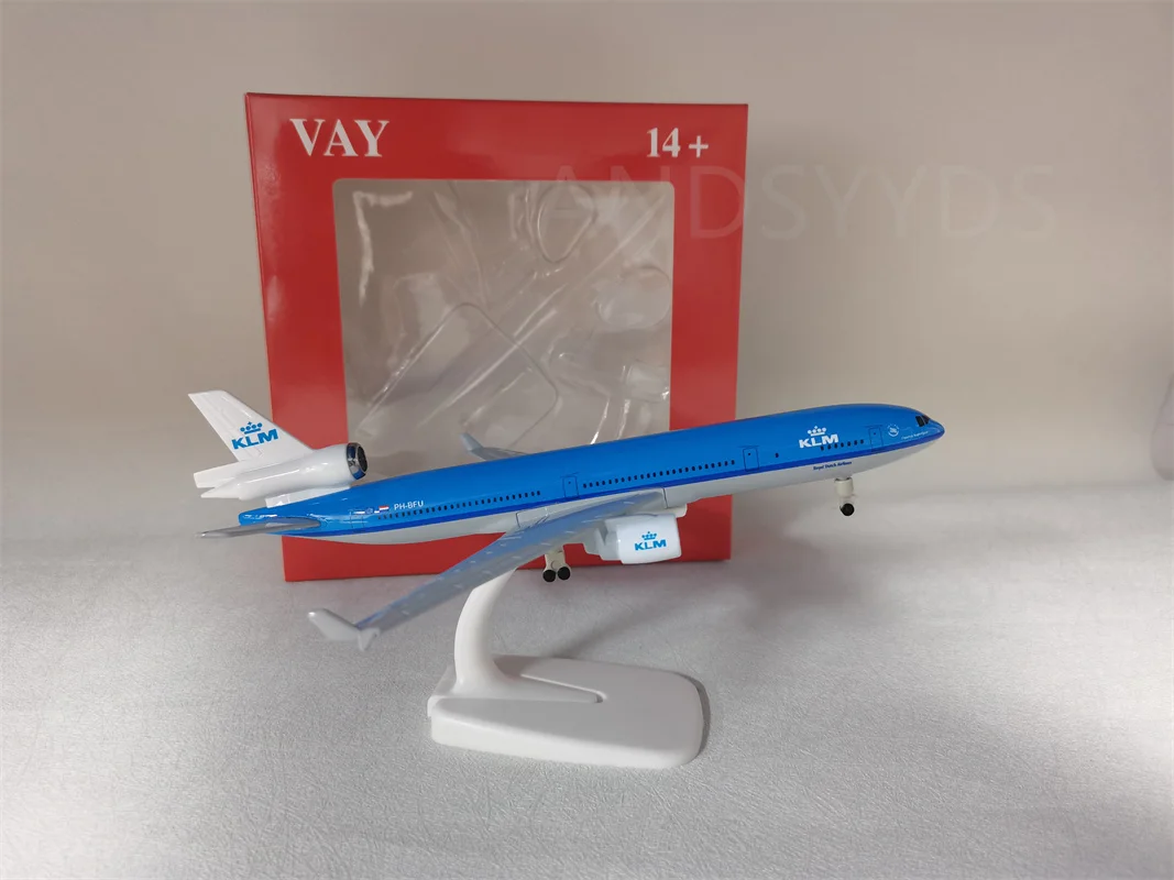 

Scale 20cM Dutch KLM Airplane MD11 Diecast Airplane Model Plane for Adults Collection Office Desktop Decoration Birthday Gift