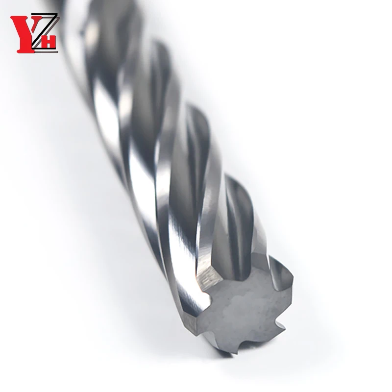 YZH 200mm Carbide Machine Reamer Extended HRC50 Uncoated Spiral Groove Tolerance H7 Harened Steel Metal Cutter CNC Turning Hole