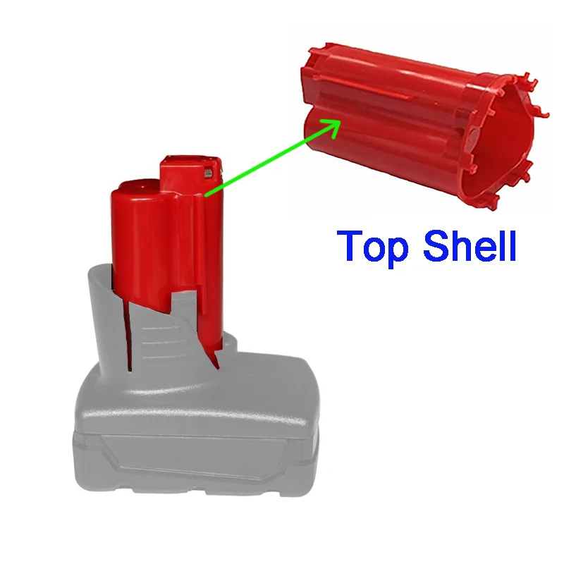 Imagem -02 - Caixa da Caixa de Plástico da Bateria do Li-ion Subconjunto para Milwaukee 12v Acessório Médio das Carcaças da Parte Superior de Shell 48112411 Peças da