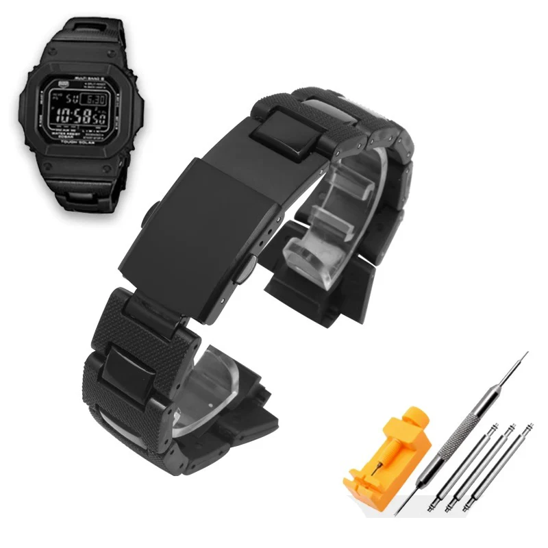 

Black plastic steel watchband High quality men's watch strap For Casio G-SHOCK DW5600 GW-M5610 GA-2100 DW-6900 series Bracelet