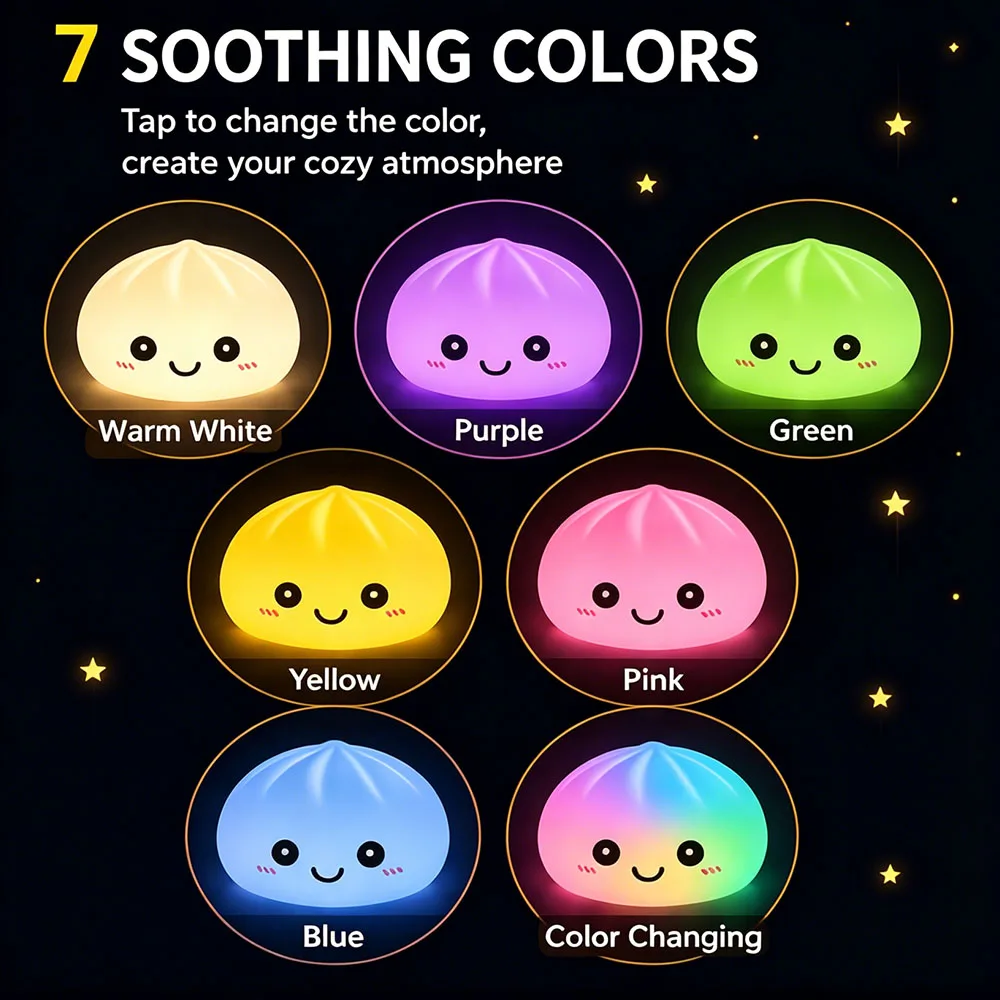 2027 Trendy Glowing Dumpling Steamer Box Luminous Desktop Ornament Surprise Party Favor Goodie Bag Stuffer Novelty Prop Gift view 5