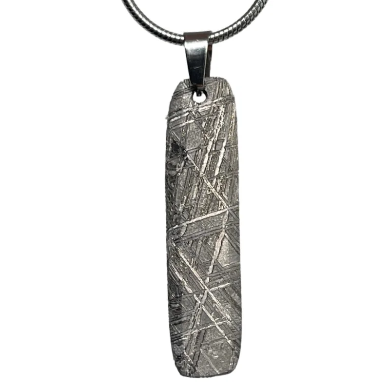 Natural Gibeon Meteorite Irregular Pendant Genuine Meteorite Widmanstätten Pattern Hand Polished Necklace Pendant LK622