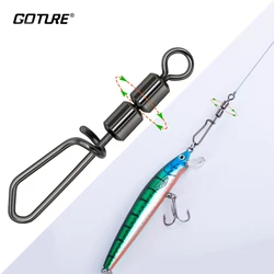 Goture 20-30pcs Pike Fishhook Lure Fishing Accessories Connector Pin Bearing Swivel Steel Snap Fishhook Lure Swivels Tackle