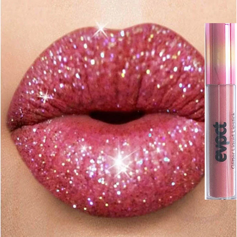 Waterproof Diamond Shimmer Glitter Lip Gloss 15 Colors Matte Glitter Liquid Lipstick Diamond Pearl Colour Lip Gloss Sexy Makeup