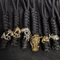 Paracord DIY Braided Pendant Strange animals style Keychain Bag hanging Knife Lanyard Outdoor Woven umbrella rope Accessories