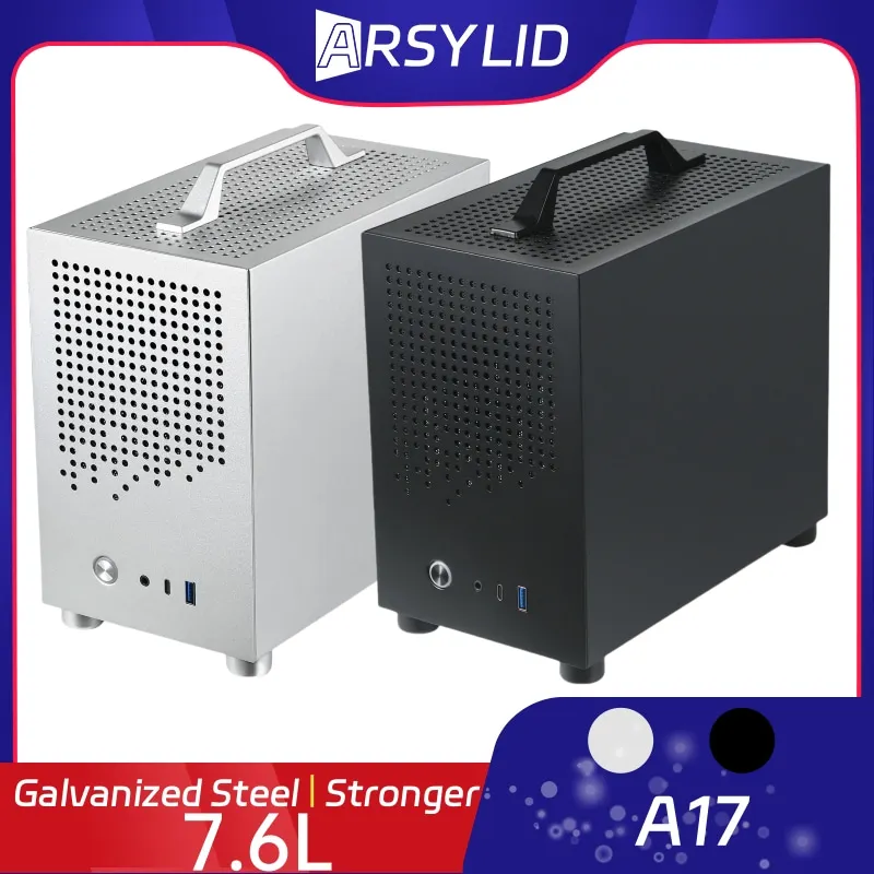 ARSYLID A17 Mini Case ITX Motherboard SFX PSU 210mm 80mm CPU Radiator Desktop Chassis