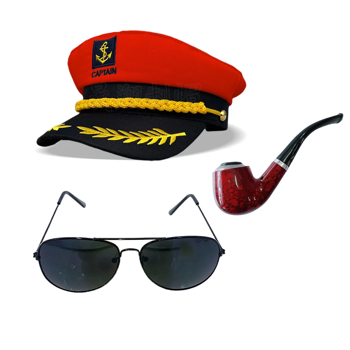 Festival Party Cosplay Marine-Kapitän Verkleidungs-Kostüm Zubehör Matrosen-Rollenspiel Hut-Set – Detail 14