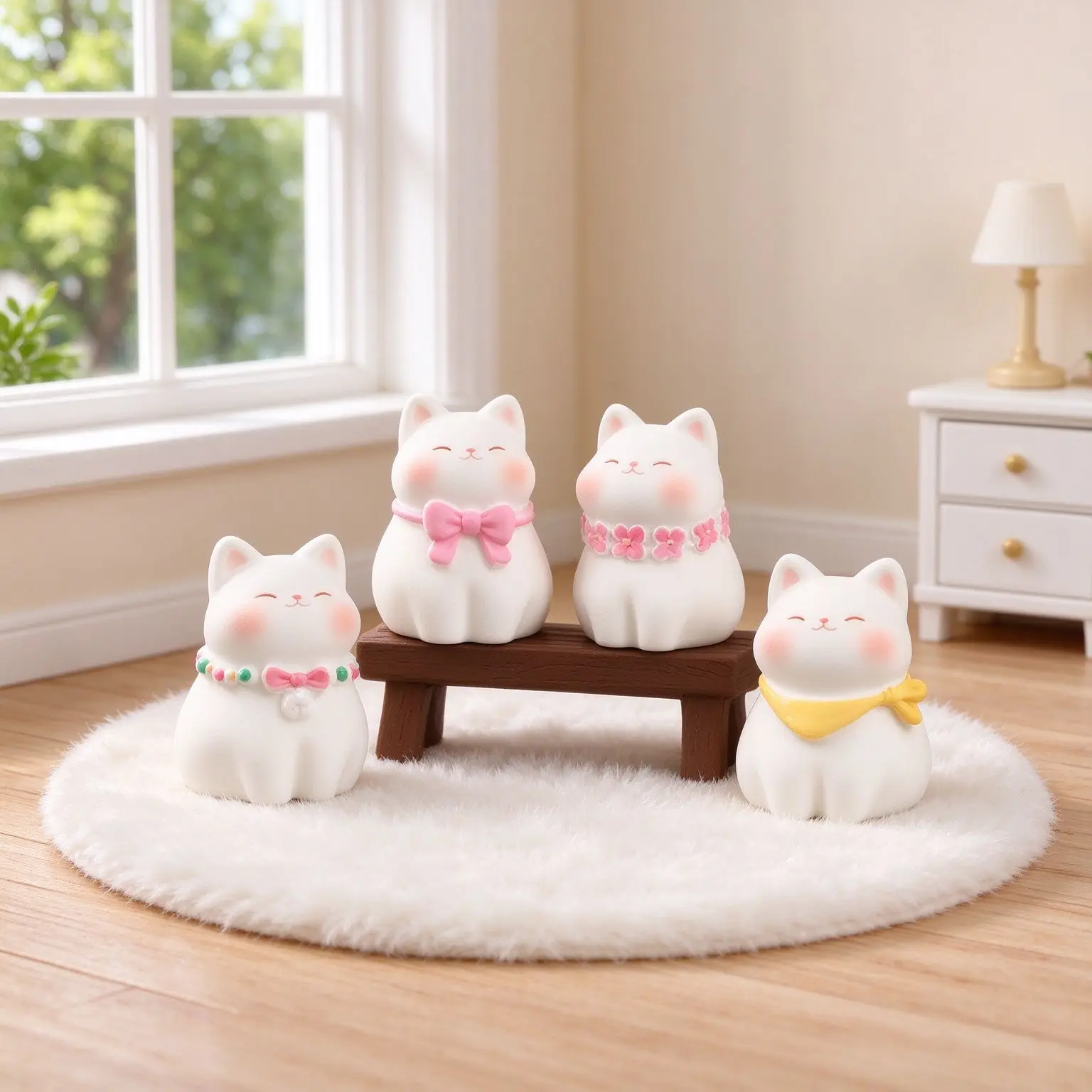 New Christmas Micro Landscape Small Ornament Creative Cartoon Cat DIY Resin Cute Granules Car Cat Desktop Gift Small Ornament