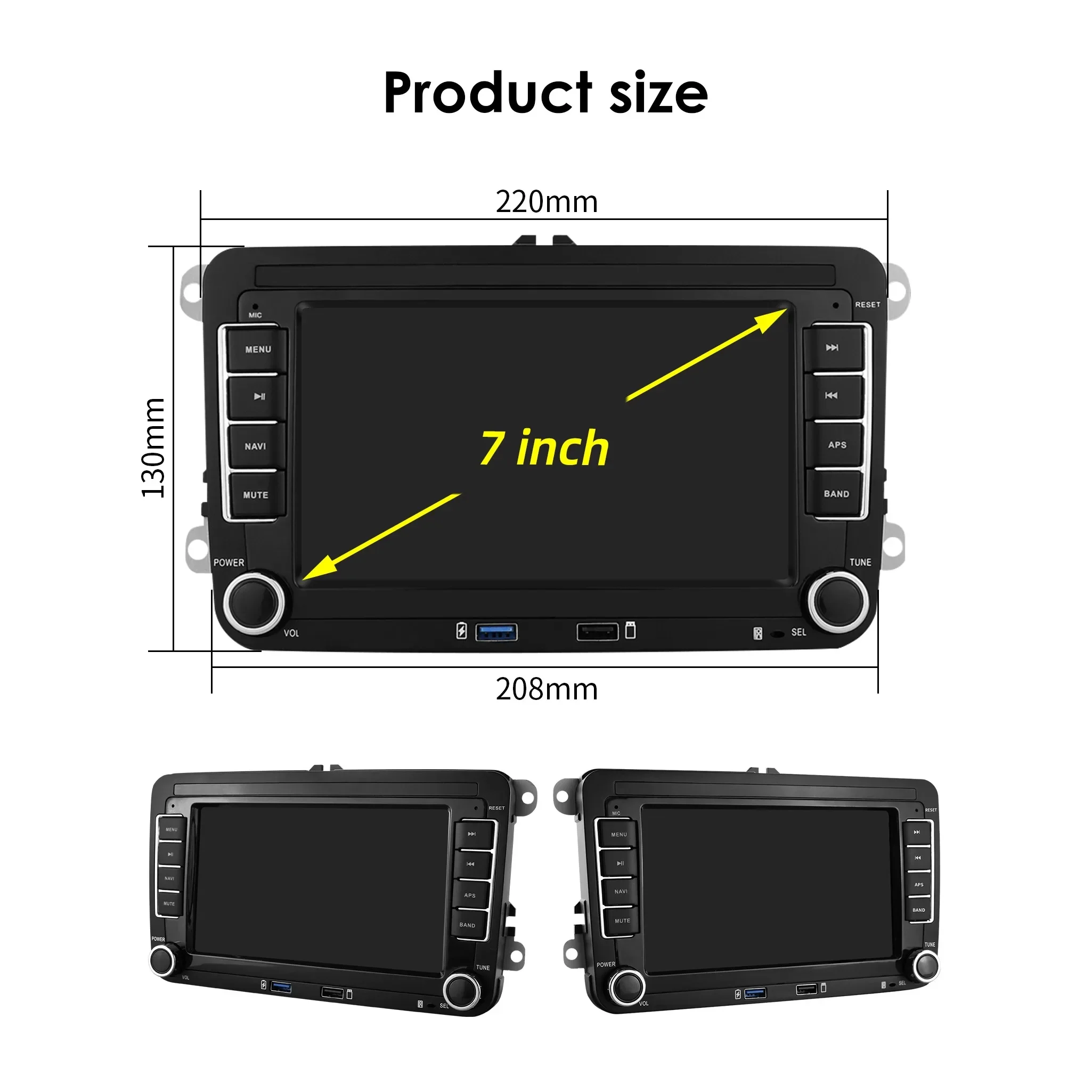 2 Din Android 12 Autoradio Voor Vw Polo Golf 5 6 Plusat Pass B6 Jetta Tiguan Touran Sharan Scirocco Caddy Seat Carplay Auto Rds - afbeelding 2