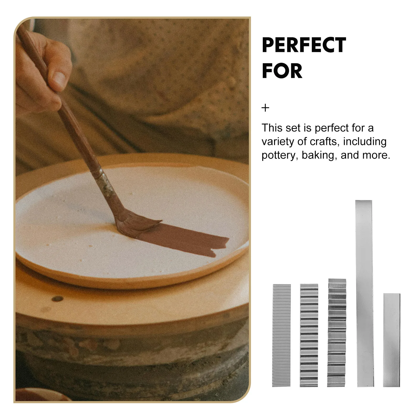 

5Pcs Clay Sculpting Tools Stainless Steel Carbon Steel Set for Cutting Scraping Smoothing Polymer Clay DIY Pottery