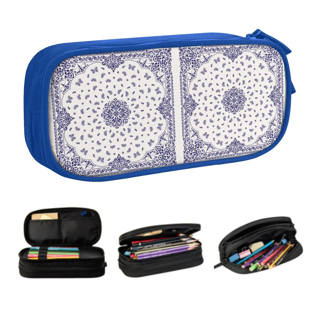 Custom Pisley Bandana Print Kawaii Pencil Case Boys Gilrs Large Capacity Pencil Bag School Accessories