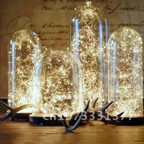 Copper Wire LED String Lights, Decorações de Natal para Casa, Decoração de Ano Novo, 1m, 2m, 3m, 5m, 10m, 2020, 2021