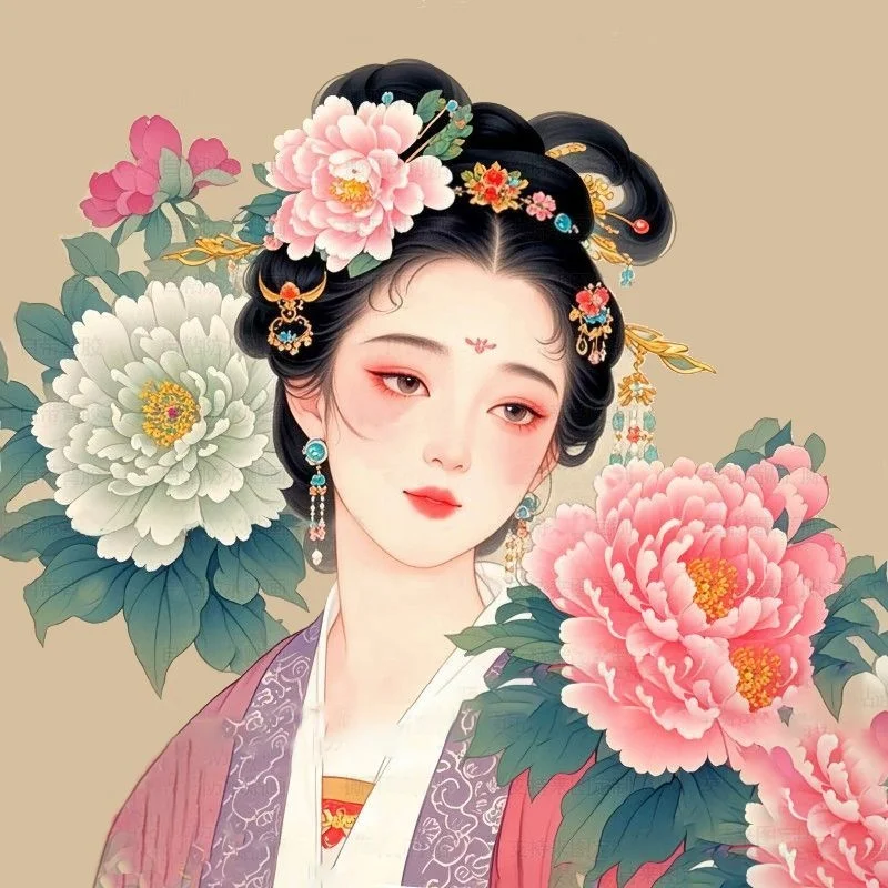 

Cross Stitch Cotton Thread DIY Embroidery Material Kit New 2025 Ancient Beauty Diamond Painting Decorative Flower Art