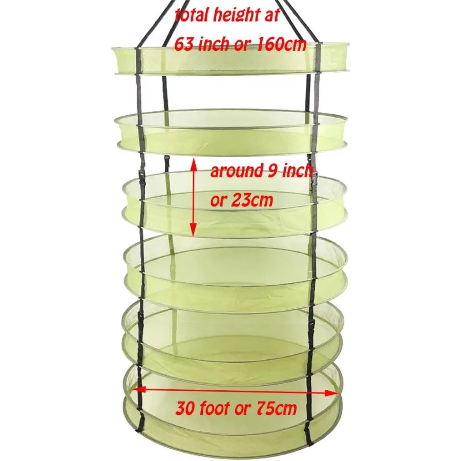 رف شبكي جاف معلق بطول 2.5 قدم قابل للطي لوعاء الأعشاب المائية وزهرة الفاكهة والخضروات أو غسيل الملابس المثالي للاستخدام الداخلي والخارجي