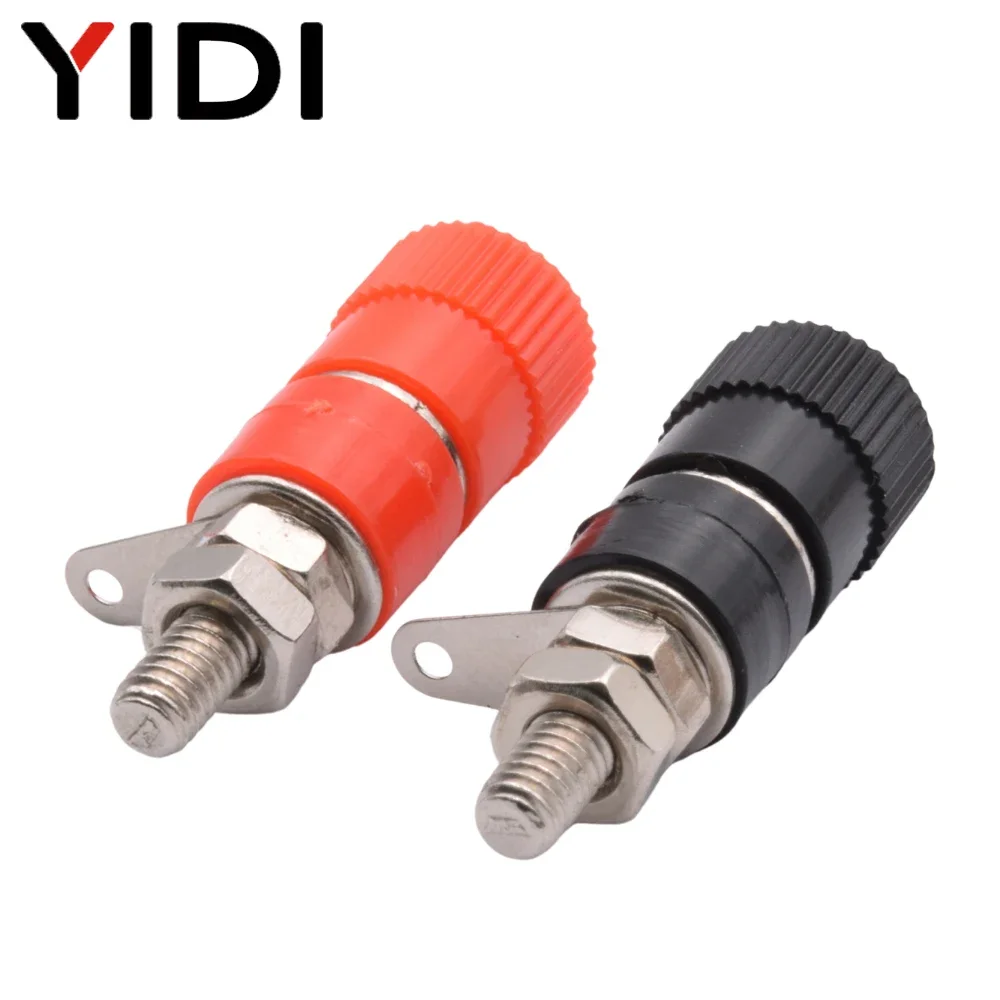 10pcs Audio Amplifier Speaker Cable Binding Post Terminal Connector Nickel Plate Red Black 4mm Banana Plug Female Jack Socket