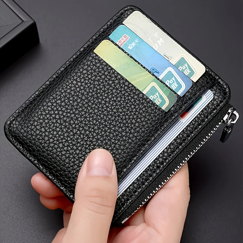 Easy Thin Large Capacity Small Card Holder, Multi-Functional Card Slots, Exquisite PU Card Case for Men And Women