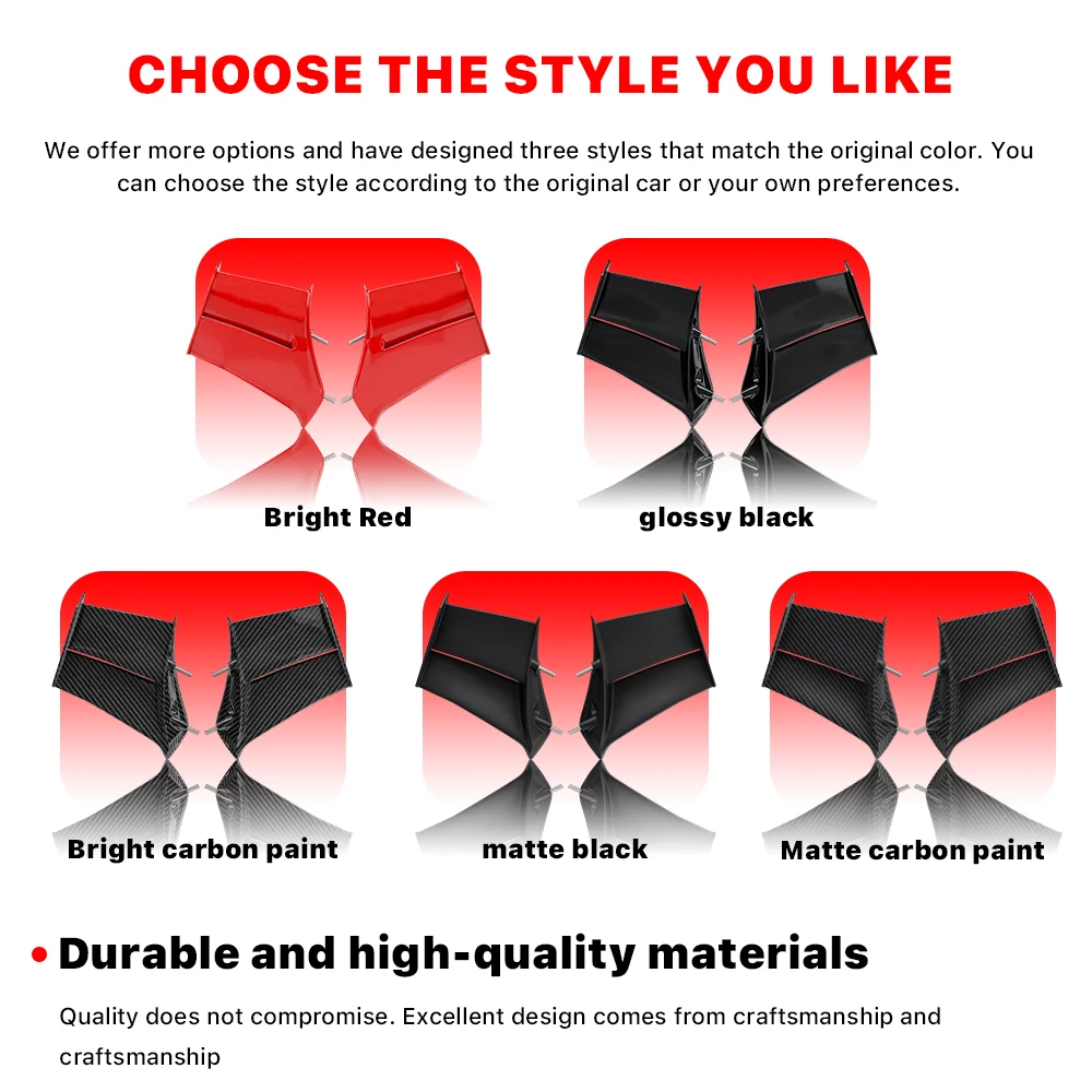 جناح صغير أحمر لـ DUCATI PANIGALE V4 V4S V4R SP 2025 2026 دراجة نارية هدية أمامية ثابتة جناح جانبي سبويلر #5