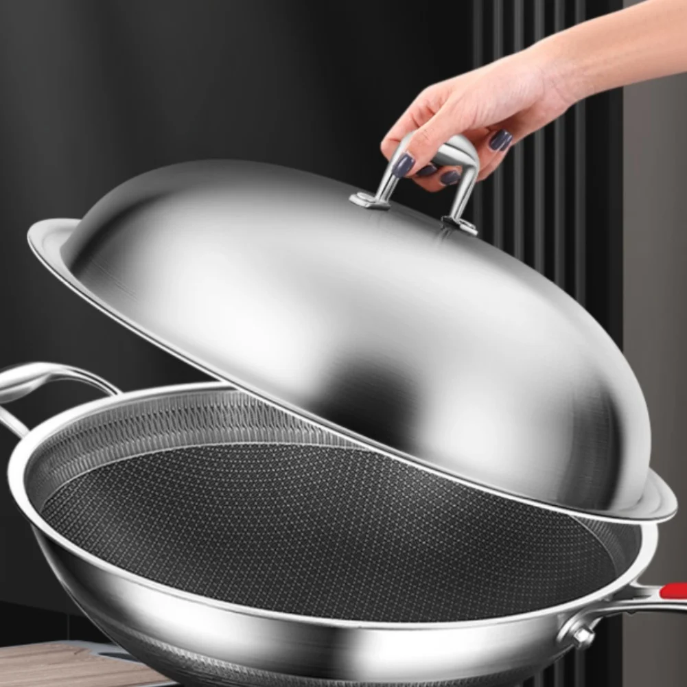316 Stainless Steel Cookware Lid with Optimized Arch Height to Minimize Condensation Drip and Enhance Internal Cooking Dynamics