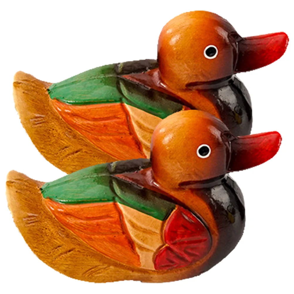 Mandarin Duck Ornaments Home Decor Ducks Statue Wedding Adornment Desktop Wooden Figurine Woman Decorations