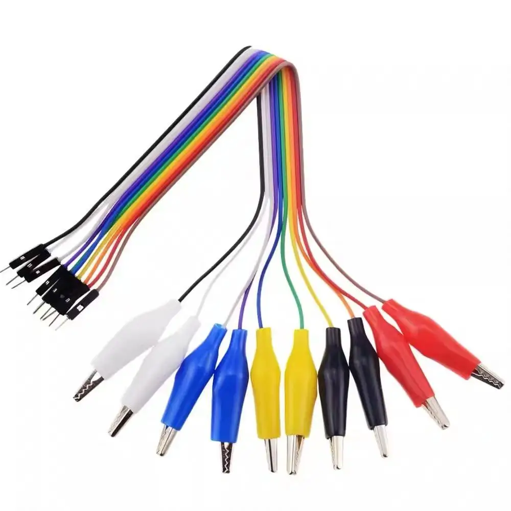 20cm 30cm 10pin Double-end Alligator Clips Jump Wire Male Female Crocodile Clip Test Lead Jumper Wire Line Cable DIY Connection