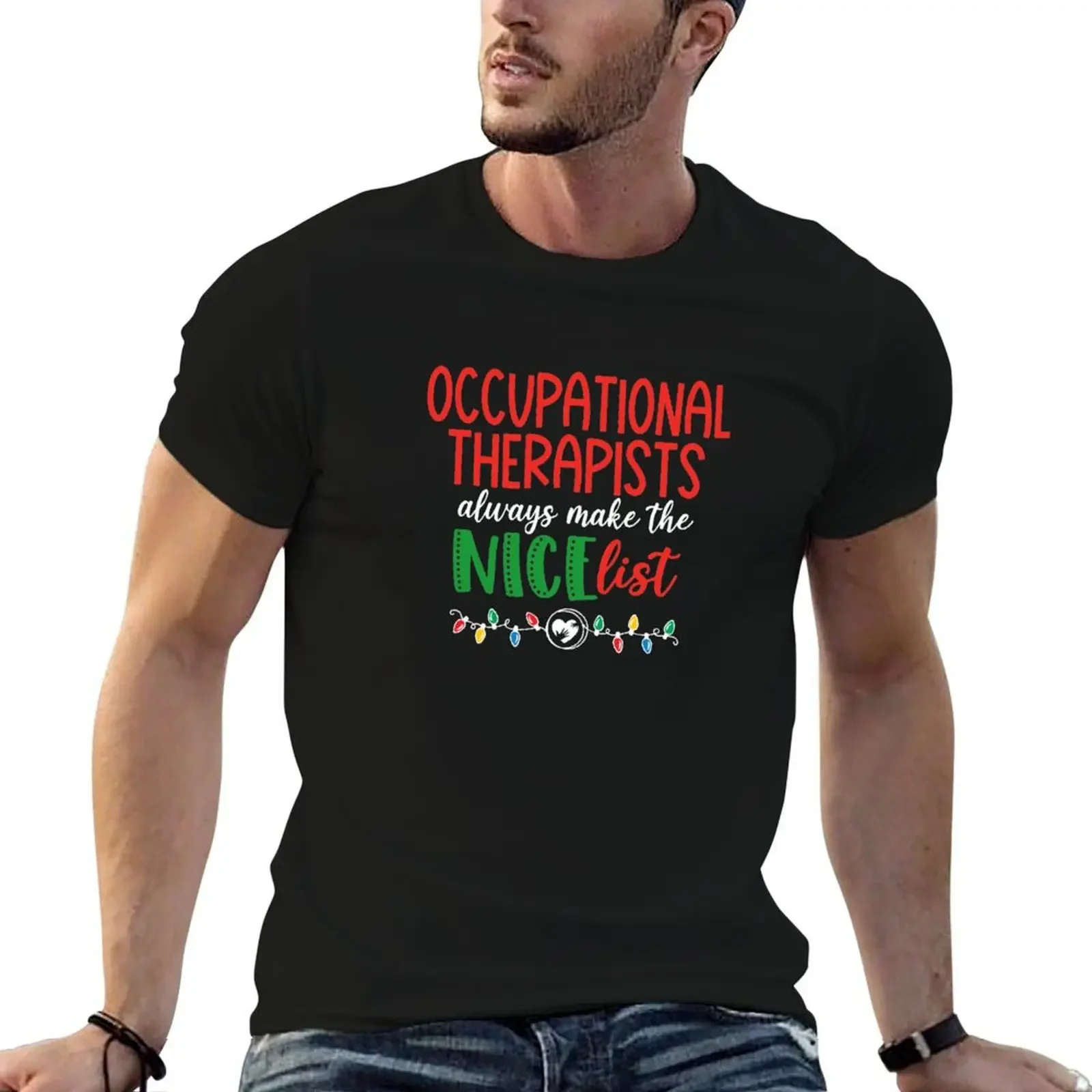 

Christmas OT Occupational therapist T-Shirt basketball graphic tees baggy shirts plus size clothes oversized t shirt men