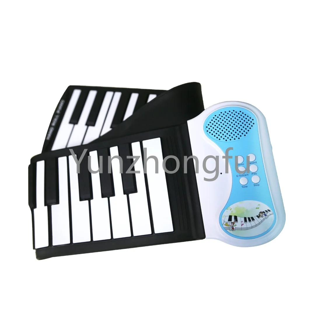 Environmental Protection Silicone Waterproof 49 Key Electric Keyboard Standard Keys 8 Different Tones Folded Hand Roll Up Piano