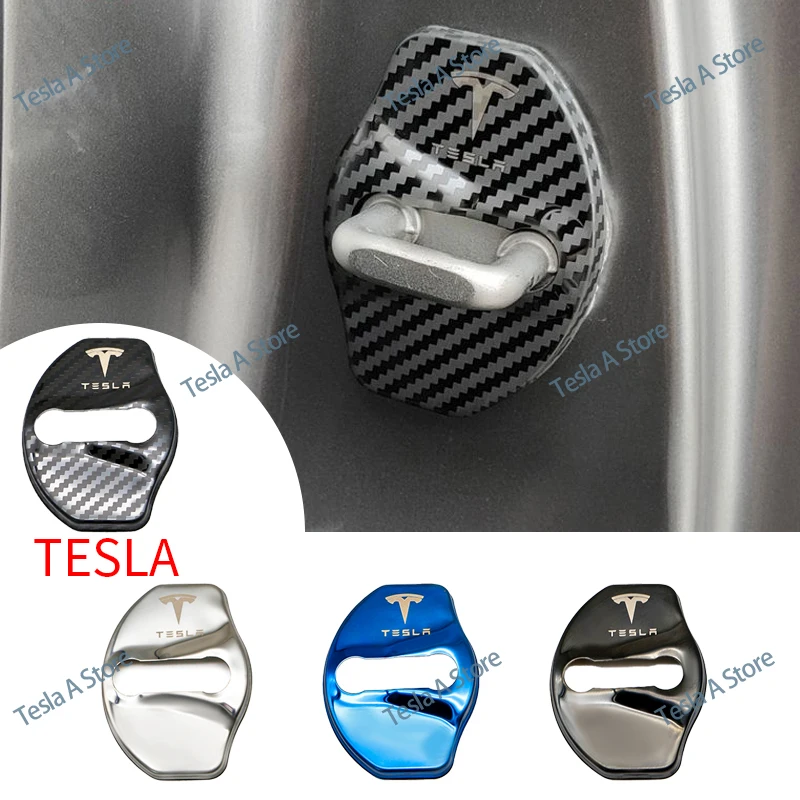 4PCS Car Door Lock Cover Tesla  Anti-Rust Decorative Premium Protective Cover for Tesla model 3 Y Model X  Auto Accessories