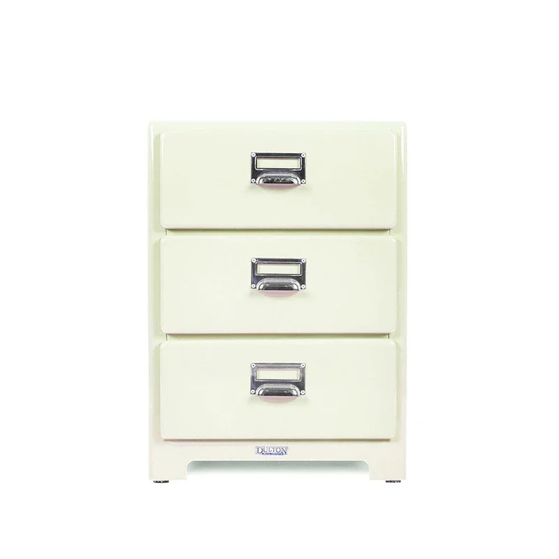 Dulton simple wrought iron bedside table three-layer locker multi-function storage cabinet multi-color small cabinet BR-014