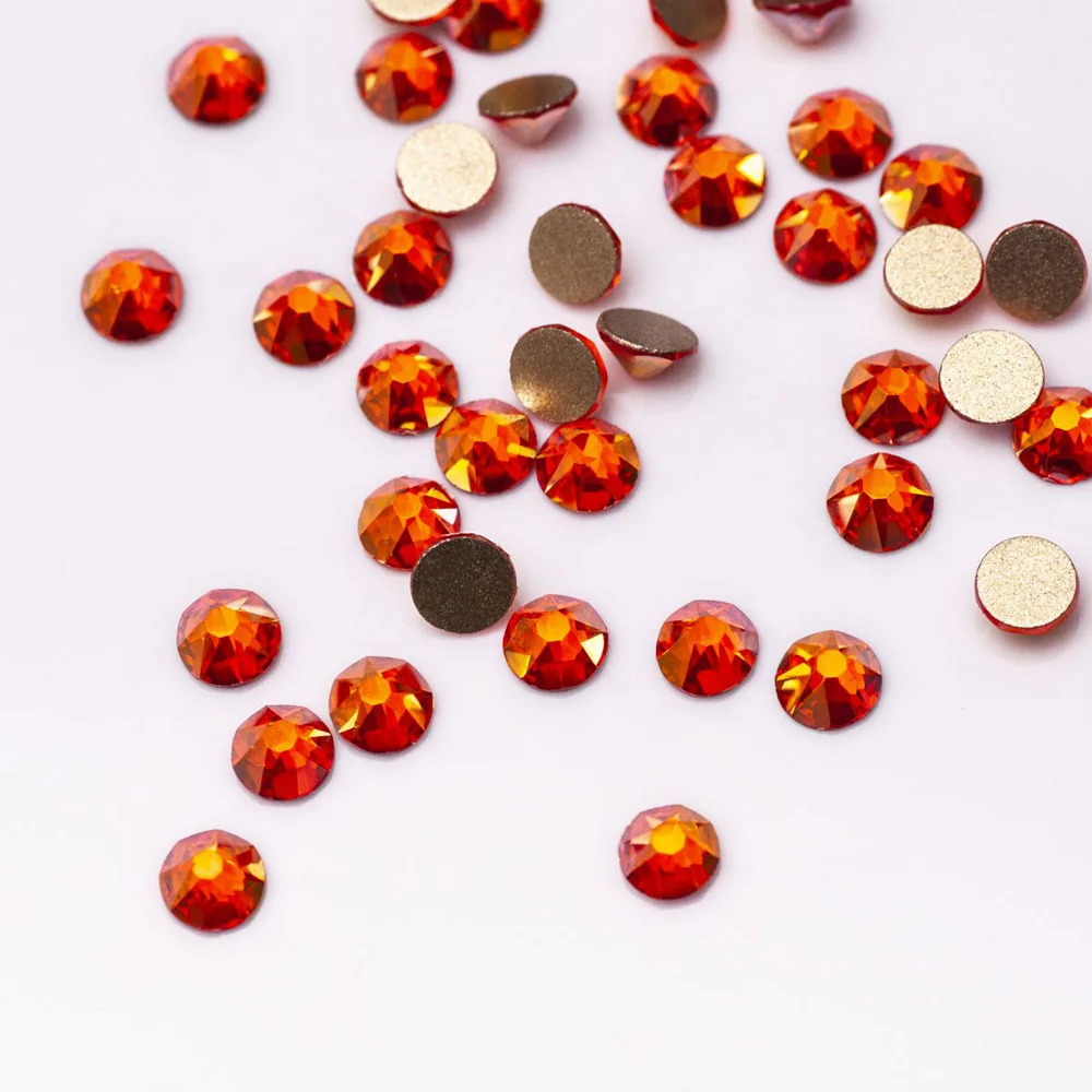 Pubrilex 2088NOHF 8 Große 8 Kleine Effekt AB Farbe Strass Kristallnägel Flache Rückseite Strasssteine für Nagelkunst und Kleidungsdekorationen – Detail 9