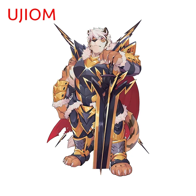 UJIOM Strong Furry Tiger Wall Stickers Cool Cartoon Animals Graphics Decals Cool Computer Bedroom Decoration Accessories