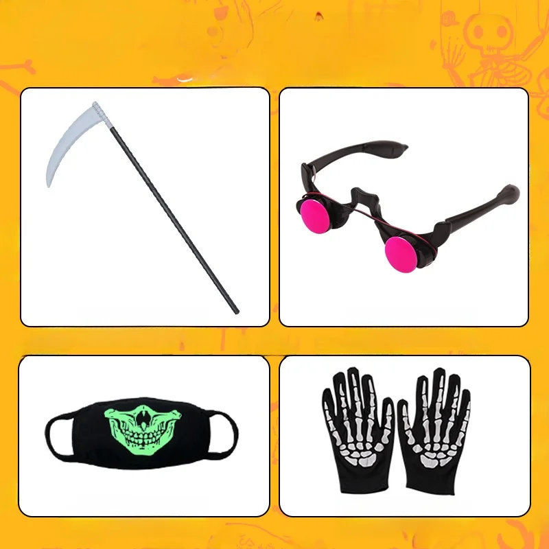 Adult loween Costume Death God Robe Wizard Cloak  Role-play Stage Wear Satin Fabric Other 00% Autumn Faion